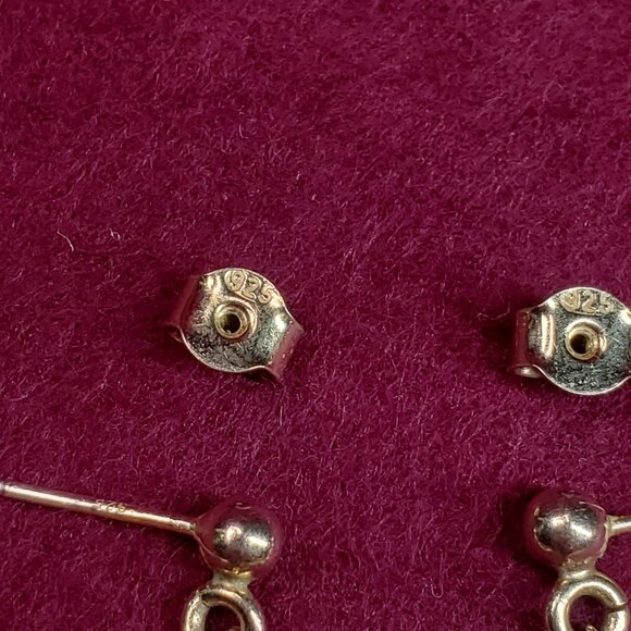 Sterling Silver Gold Spiral Twist Earrings 2.25 inches Long - Picture 6 of 9